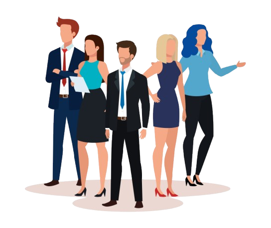 Illustration de plusieurs personnes membre d'une même équipe